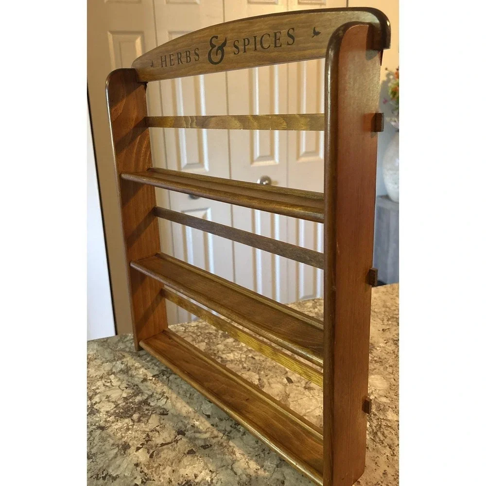 Vintage McCormick Wooden Wall Spice Rack Herbs & Spices Kitchen 3 Tier Shelf